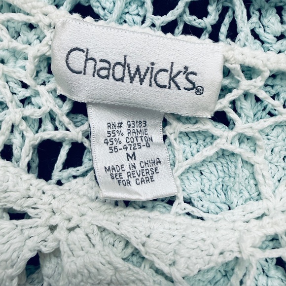 Chadwicks Women's Ombré Floral Lace Top - White and Blue - Picture 2 of 8